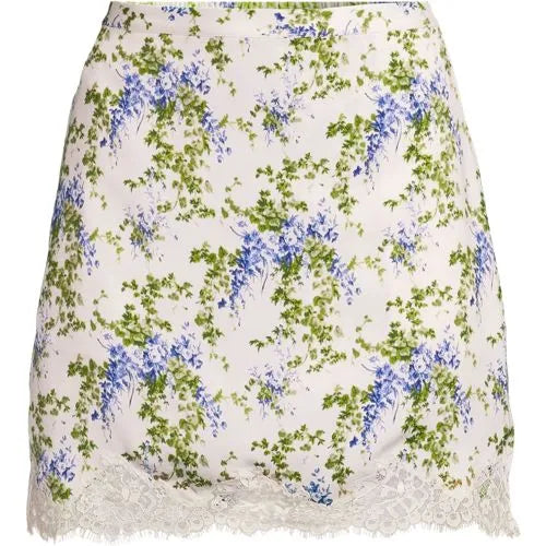 Women's Creaseless Silky Lace Trim Skort