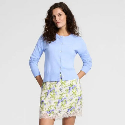 Women's Creaseless Silky Lace Trim Skort
