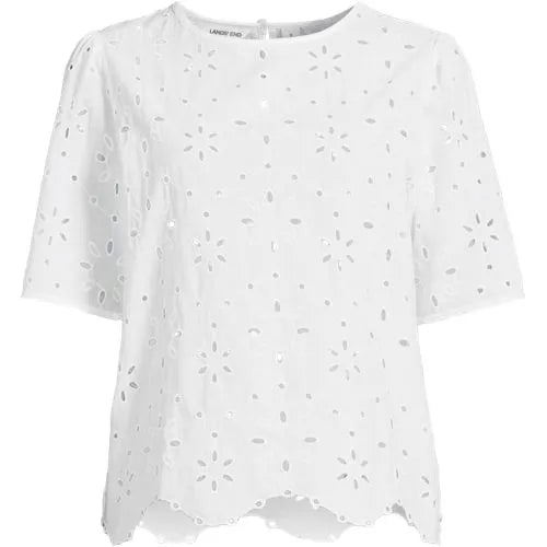 Women's Eyelet Crew Neck Shirt