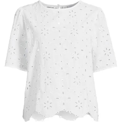 Women's Eyelet Crew Neck Shirt