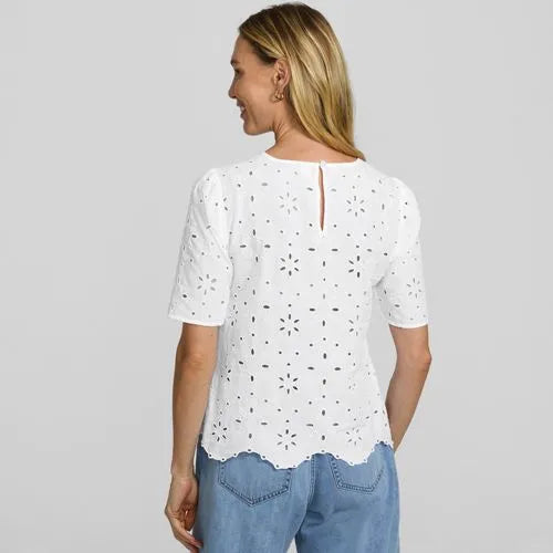 Women's Eyelet Crew Neck Shirt