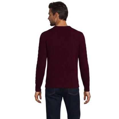 Men's Long Sleeve Cashtouch Cable Crewneck Sweater