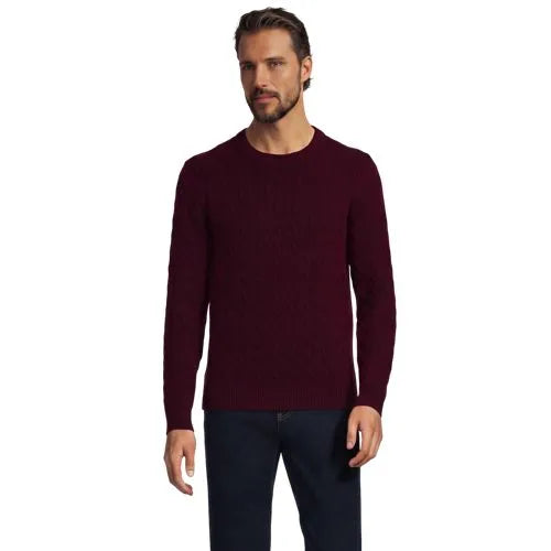 Men's Long Sleeve Cashtouch Cable Crewneck Sweater