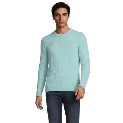 Men's Long Sleeve Cashtouch Cable Crewneck Sweater