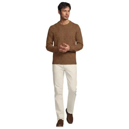 Men's Long Sleeve Cashtouch Cable Crewneck Sweater
