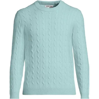 Men's Long Sleeve Cashtouch Cable Crewneck Sweater