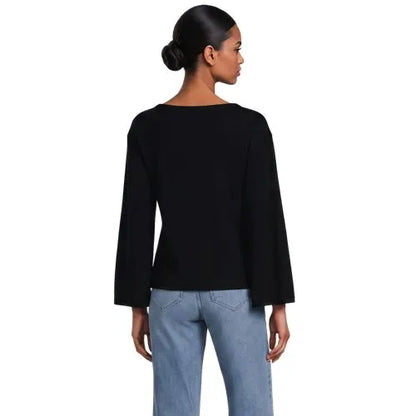 Women's Bracelet Sleeve Supima Cotton Boat Neck Flare Sleeve Top