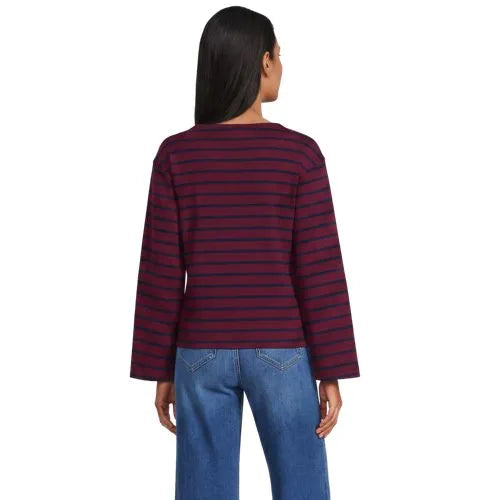 Women's Bracelet Sleeve Supima Cotton Boat Neck Flare Sleeve Top