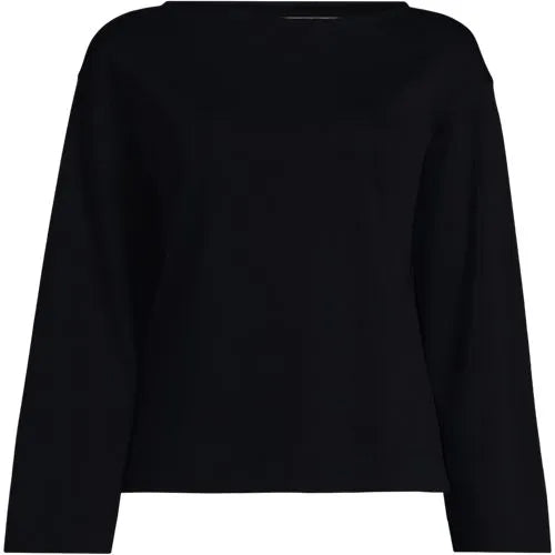 Women's Bracelet Sleeve Supima Cotton Boat Neck Flare Sleeve Top
