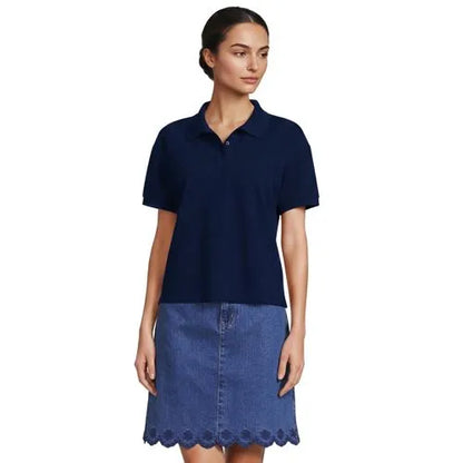 Women's Short Sleeve Pique Boxy Polo