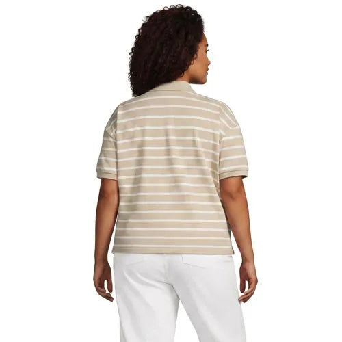 Women's Short Sleeve Pique Boxy Polo