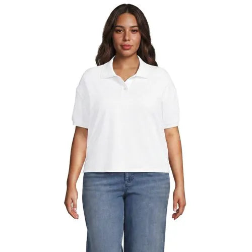 Women's Short Sleeve Pique Boxy Polo