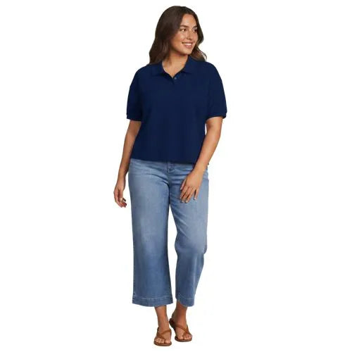 Women's Short Sleeve Pique Boxy Polo