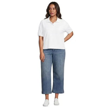 Women's Short Sleeve Pique Boxy Polo