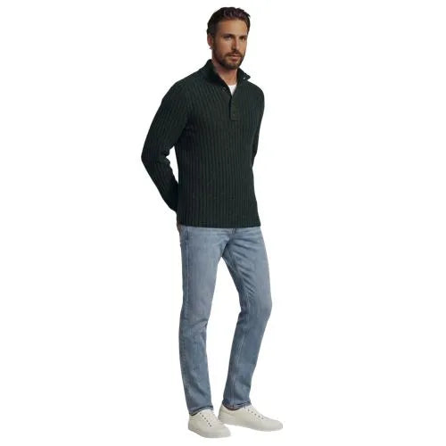 Men's Long Sleeve Cotton Wool Button Up Mock Sweater