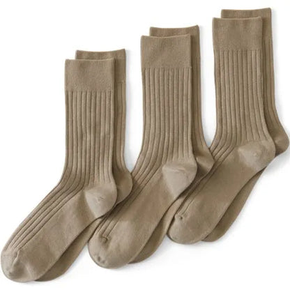 Men's Dress Ribbed Crew Socks 3 Pack