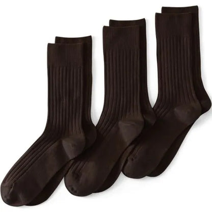 Men's Dress Ribbed Crew Socks 3 Pack
