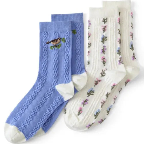 Women's Novelty Crew Socks 2 Pack