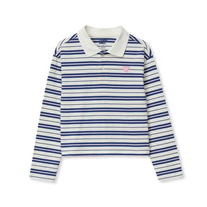 Girls Long Sleeve Collared Polo Shirt