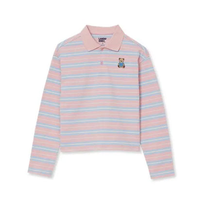 Girls Long Sleeve Collared Polo Shirt