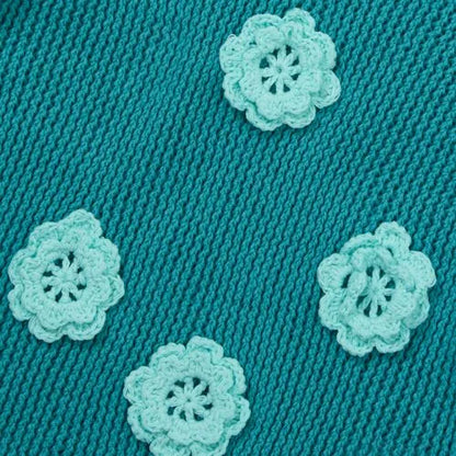 Girls Long Sleeve Crochet Rosette Sweater