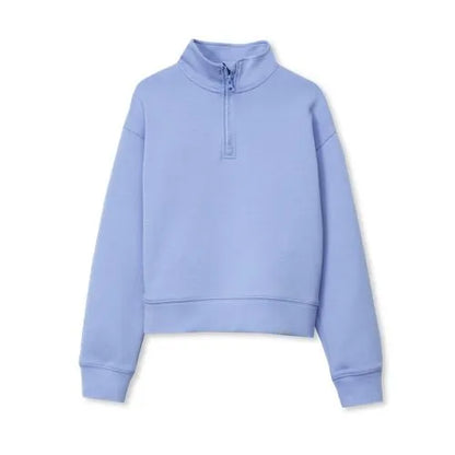 Girls Long Sleeve Double Knit Quarter Zip
