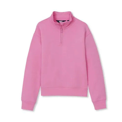Girls Long Sleeve Double Knit Quarter Zip