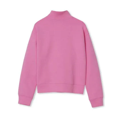 Girls Long Sleeve Double Knit Quarter Zip