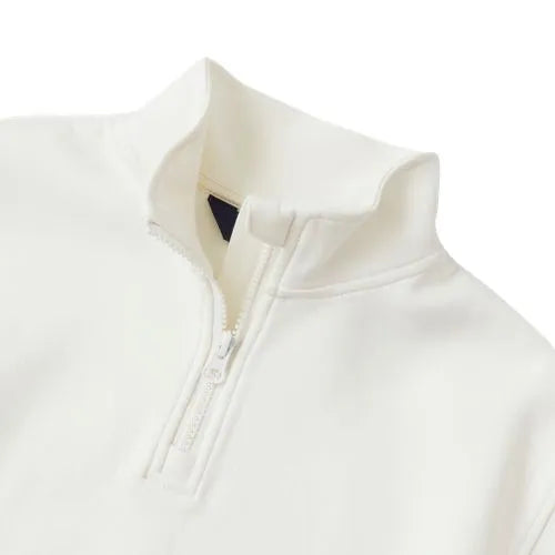 Girls Long Sleeve Double Knit Quarter Zip