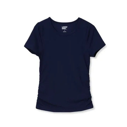 Girls Short Sleeve Active Ribbed Tee
