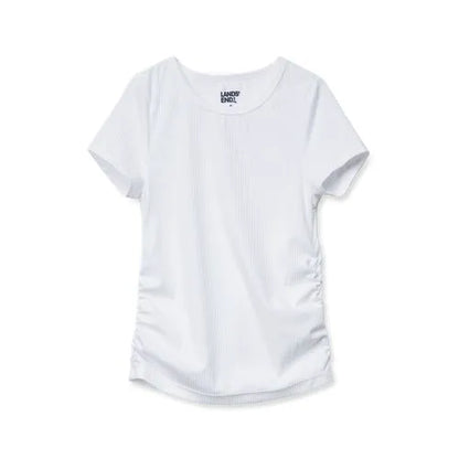 Girls Short Sleeve Active Ribbed Tee