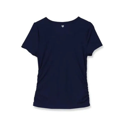 Girls Short Sleeve Active Ribbed Tee