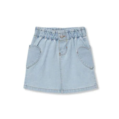 Girls Denim Skirt with Pockets
