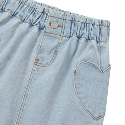 Girls Denim Skirt with Pockets