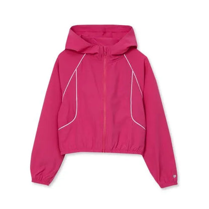 Girls Active Long Sleeve Hooded Track Jacket