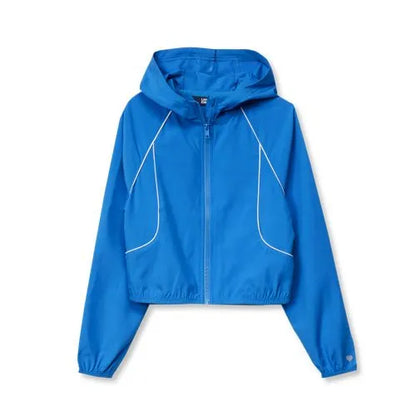 Girls Active Long Sleeve Hooded Track Jacket