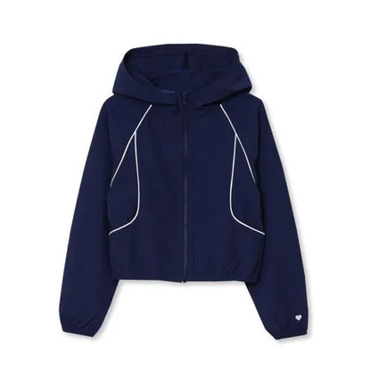 Girls Active Long Sleeve Hooded Track Jacket