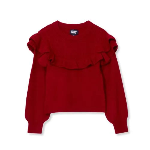 Girls Long Sleeve Ruffle Sweater