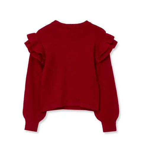 Girls Long Sleeve Ruffle Sweater