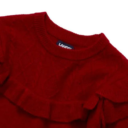 Girls Long Sleeve Ruffle Sweater