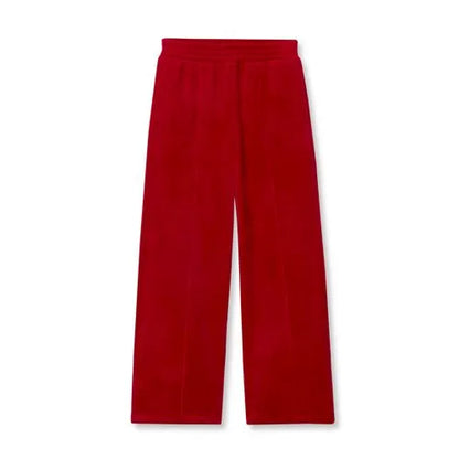 Girls Plush Rib Wide Leg Pants