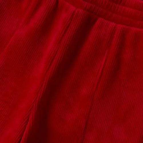 Girls Plush Rib Wide Leg Pants