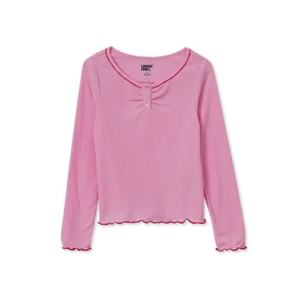 Girls Long Sleeve Sleep Henley
