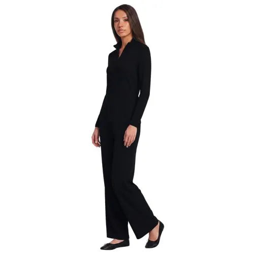 Women's Long Sleeve Drapey Rib Quarter Zip Top