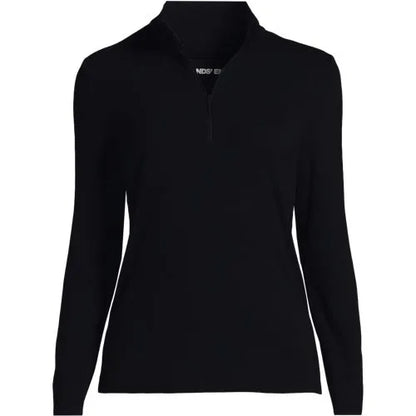 Women's Long Sleeve Drapey Rib Quarter Zip Top