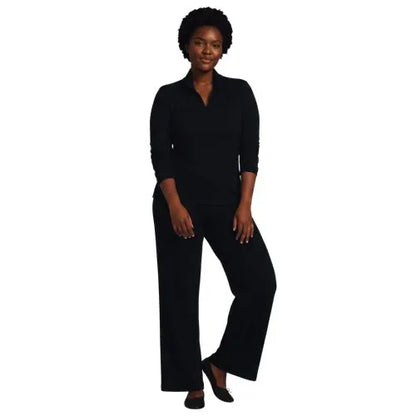 Women's Long Sleeve Drapey Rib Quarter Zip Top