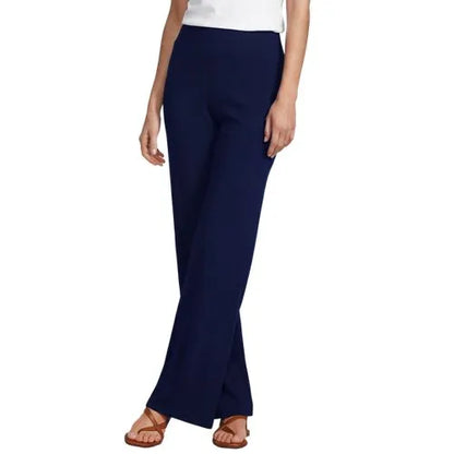 Womens Drapey Rib High Rise Wide Leg Pants