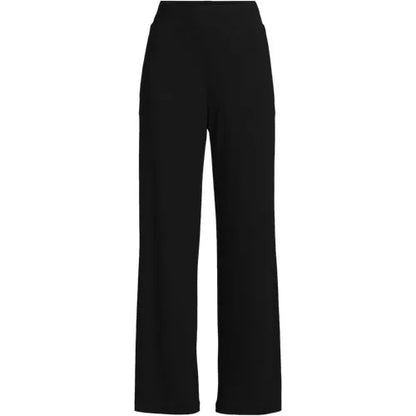 Womens Drapey Rib High Rise Wide Leg Pants