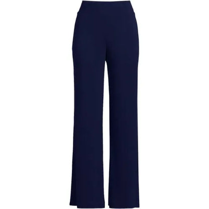 Womens Drapey Rib High Rise Wide Leg Pants