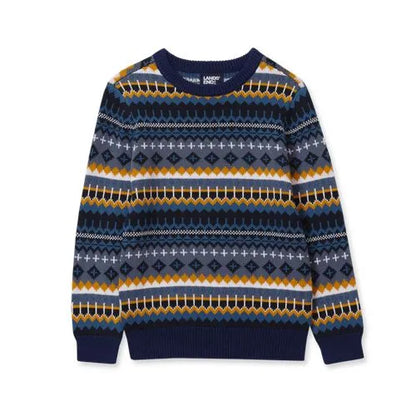 Boys Intarsia Holiday Crewneck